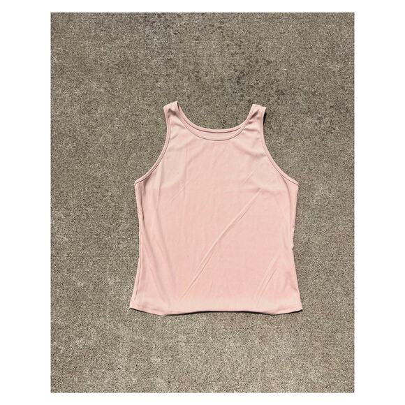 Boutique Blouse Women Size Large Light Pink Peach Sleeveless Racerback Tank Top - Picture 1 of 3
